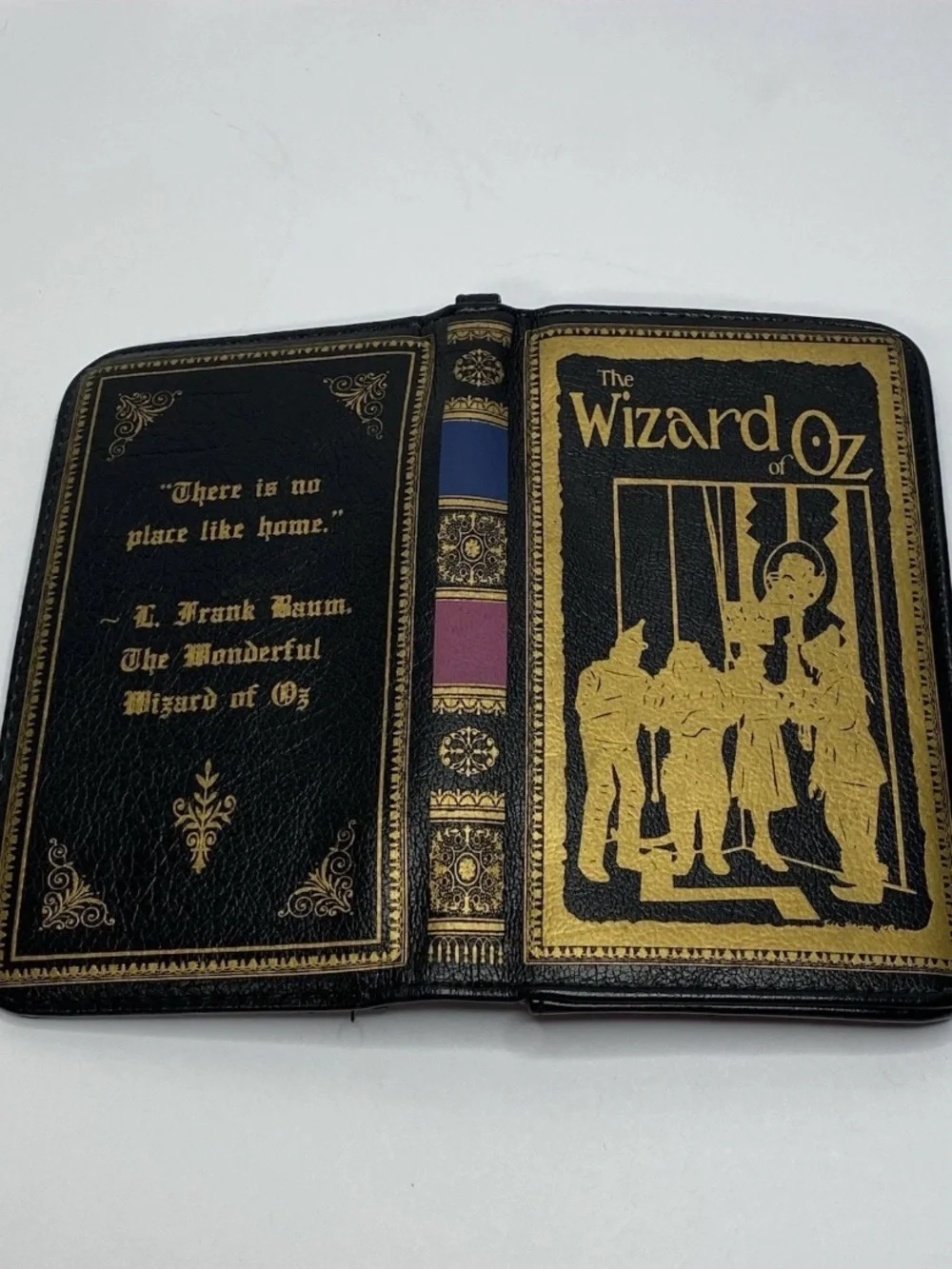 Ashley M. Artist Series Wizard of Oz Book Wallet Clutch Gold Black